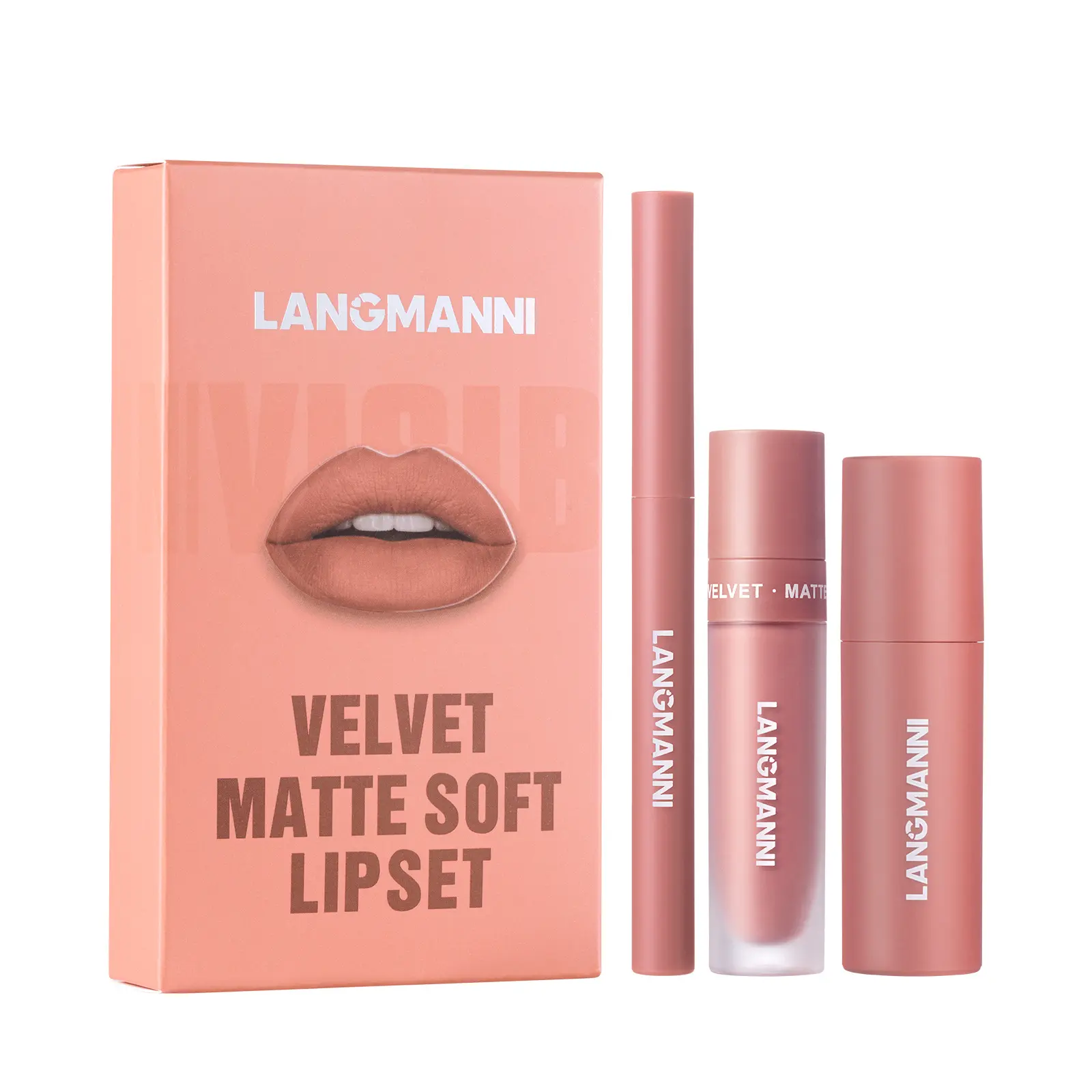 3-Piece Waterproof Matte Long-Lasting Lipstick Cosmetic Set, Easy Application, Suitable for All Skin Types, Perfect Makeup Essential