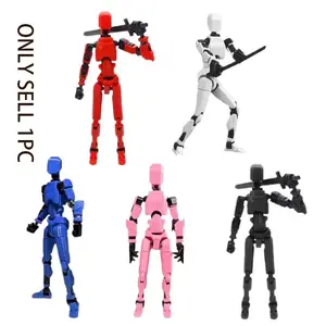 1pc Multi-Joint Movable 3D Printed Doll, Carrot Robot Figure Model, Kids Building Block Puzzle Toy, STEM Building Blocks, Educational Playset for Children, Block Figures