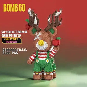 Bombgo Pixel Christmas Reindeer Building Block 5500 pcs Educational Toy for Kids Trendy Decoration Family Bonding Gift for Birthdays & Christmas