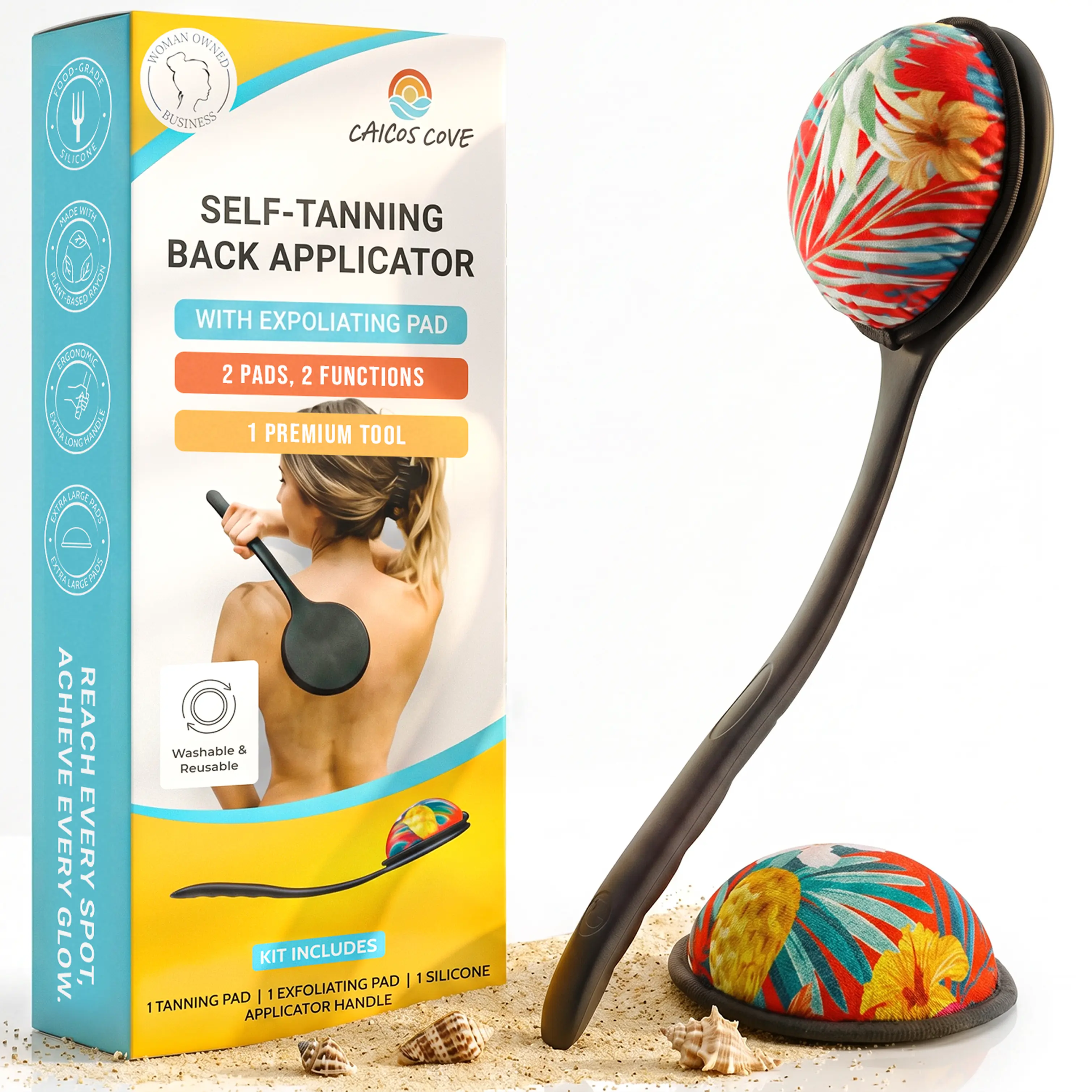 Self-Tanning Back Applicator and Exfoliating Body Tool