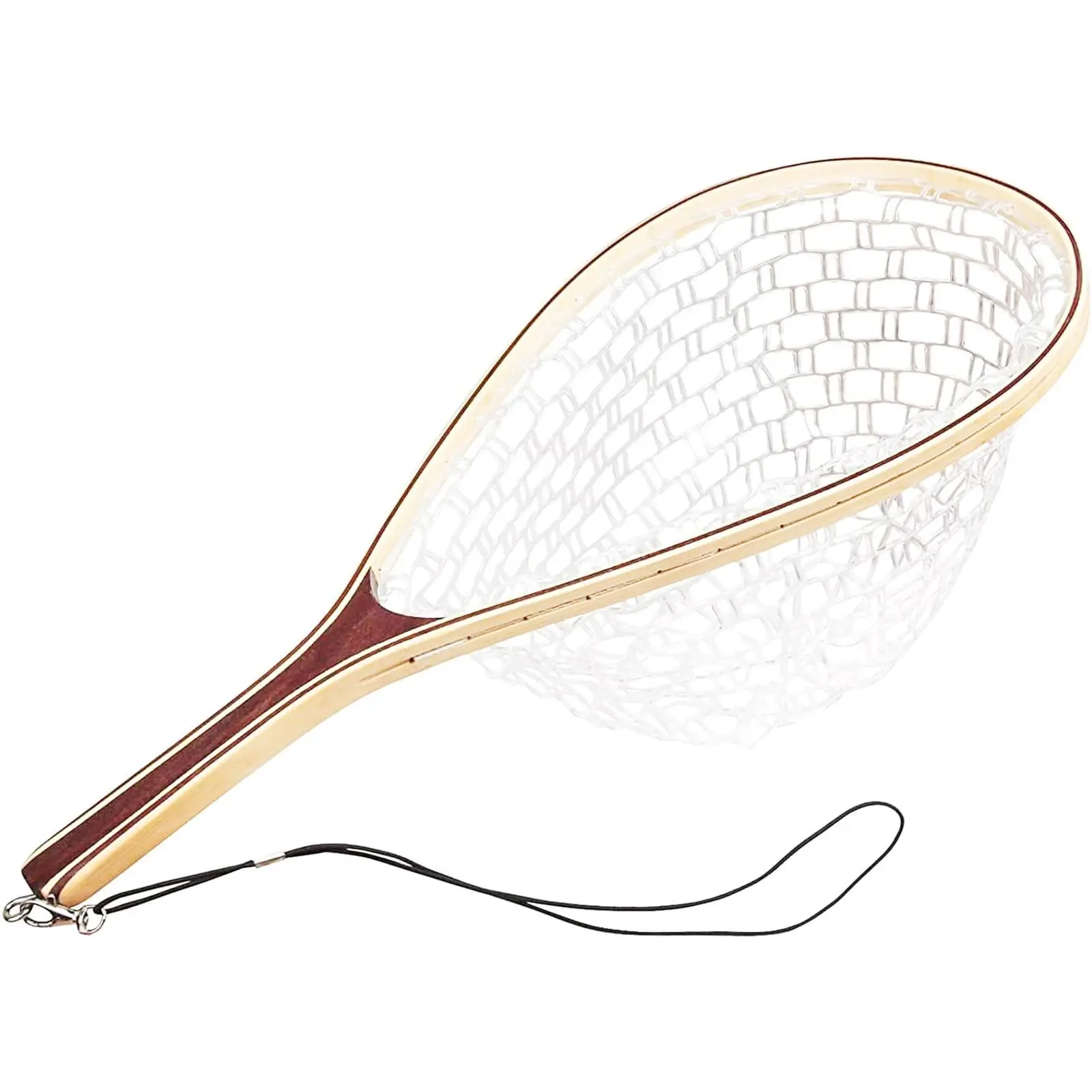 Foldable Fishing Landing Net with Silicone Mesh & Wood Handle, Lightweight Aluminum Frame for Catch and Release, Portable for Camping, Fishing Supplies, Portable Fishing Tool