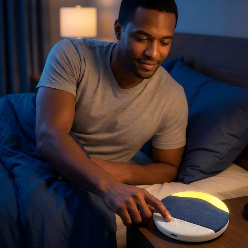 ZIZI SAUCE Ultra-Thin Bluetooth Pillow Speaker with Small Night Light white noise Bluetooth 6.0  Compatible with Android & iOS，Soft Immersive Sound Field, Air Conduction Audio Design, Pillow Speaker for Bedtime Music& Audiobooks, Sleep Sound,Portable