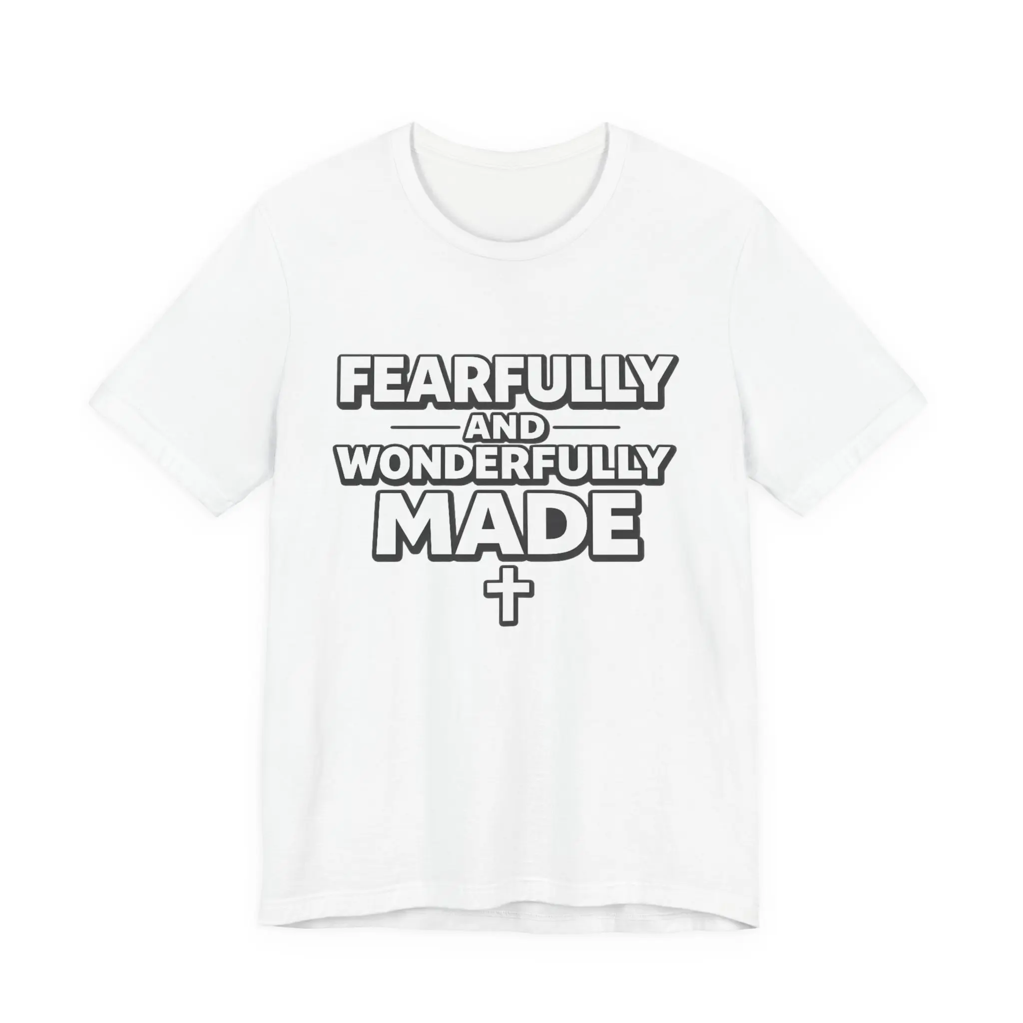 Fearfully and Wonderfully Made T-Shirt | Christian Scripture Tee, Cross Design