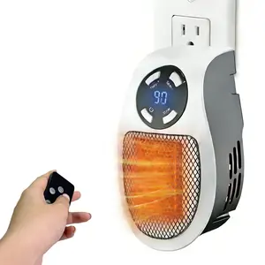Portable Plug in Heater, 500W Small Electric Heater with Overheat Protection, Adjustable Electronic Thermostat