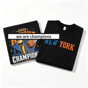 [Basketball T-shirt][TikTok Hot Selling T-shirt] New York Championship-style basketball graphic T-shirt, unisex pure cotton casual crew neck street style, a must-have item for basketball fans, streetwear enthusiasts and trendsetters.