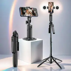 5 in 1 Face Tracking Gimbal with 70 Inch Tripod, Wireless Selfie Remote, Fill Light, 360 Degree Rotating Stabilizer for Video and Photography Adjustable Phone Tripod with Remote