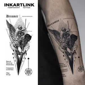 INKARTLINK  Tattoo Tech 2 Sheets Semi-Permanent Waterproof Temporary Tattoos for Men and Women Lasts 1-2 Weeks Realistic Look No Adhesive No Reflection Ideal for Swimming Party Henna Stencil