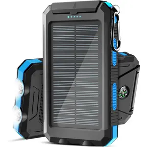 Solar Charger,38800mAh Solar Power Bank, Waterproof External Backup Battery Power Pack with USB C Input/Output/LED Flashlights Compatible with iPhone, Samsung, iPad, Suitable for Outdoor, Camping