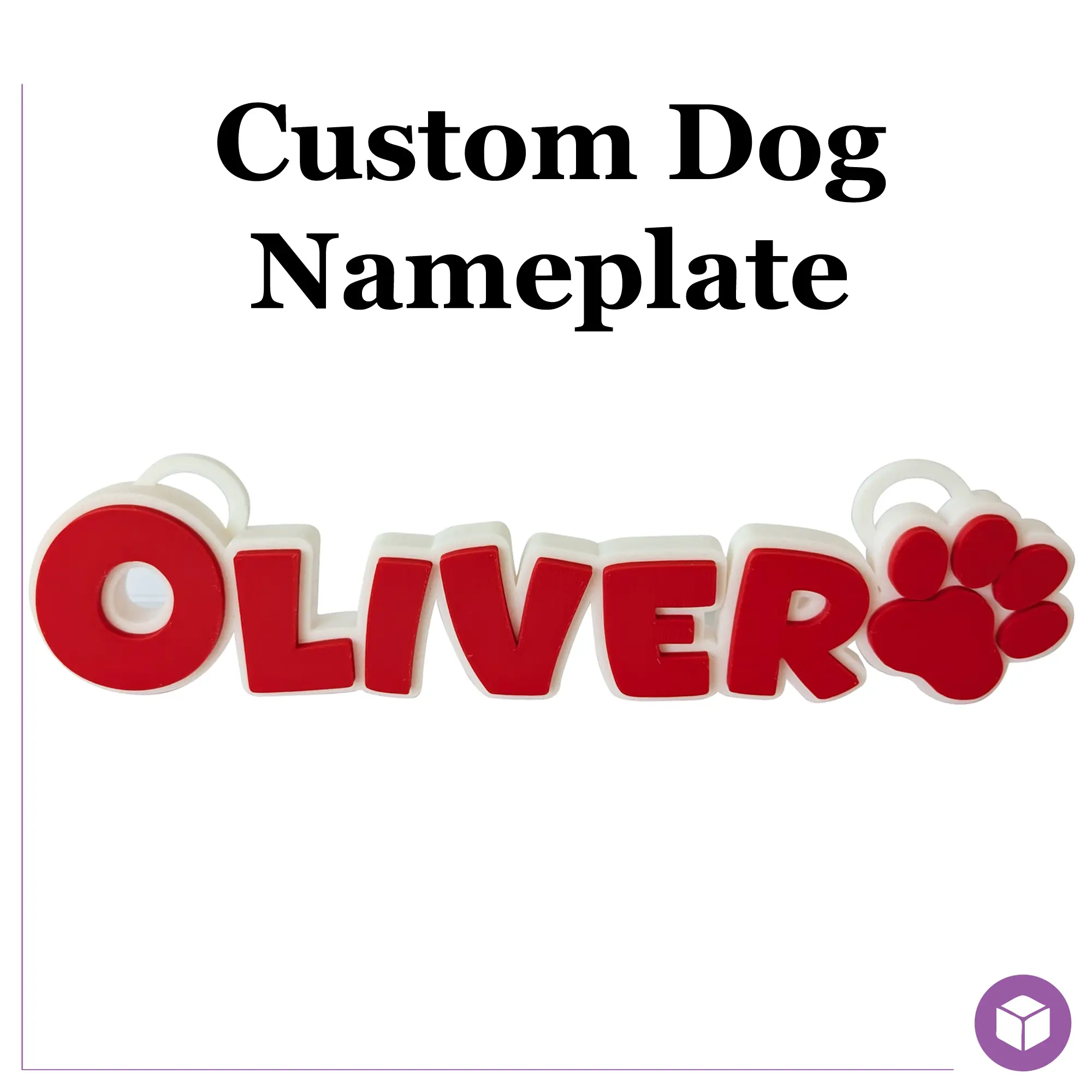 Personalized Dog Crate Nameplate – Custom 3D Printed Paw Pet Sign