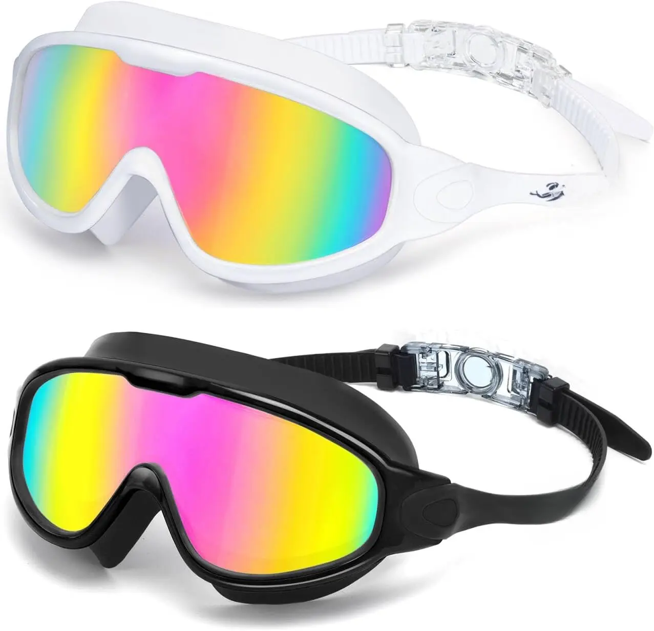 2 Pack Swim Goggles for Adult Men Women,180Wide Vision Anti-fog UV Protection No Leak Clear Swimming Goggles