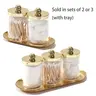 2/3 Pcs Qtip Holder Bathroom Set with Tray, Acrylic Apothecary Jars Dispenser with Lid, for Cotton Balls & Swabs, Modern Bathroom Accessories Organizer, Bathroom Accessory Set