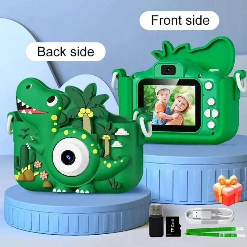 Camera Toy, Dinosaur Camera with Lanyard for Kids 3-12 Years, HD 1080P Digital Rechargeable Camera Video Recording, Perfect Gift for Boys Girls, Christmas Birthday Present