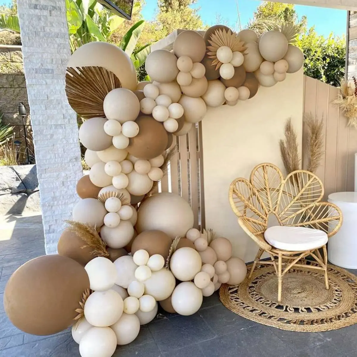 Sand White Balloon Garland Arch Kit,115pcs Beige Latex Balloon for Wedding Birthday Decoration,Birthday Brown Balloon Decor Baby Shower Party Supply