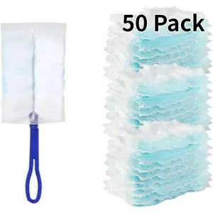 50 Pack Duster Refill Compatible with Swiffer Duster, Multi Surface Heavy Duty Feather Dusters Kit with 1 Handle, Duster Replacement Refills for Cleaning Furniture, Blinds, Ceiling Fans and Car Set Brush Microfiber