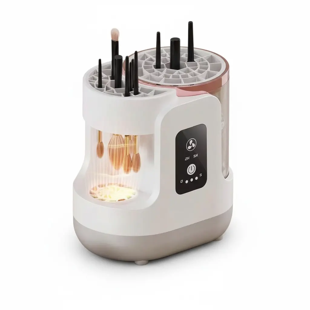 Pro Electric Makeup Brush Cleaner & Dryer - Fast Cleansing in Seconds, Tech