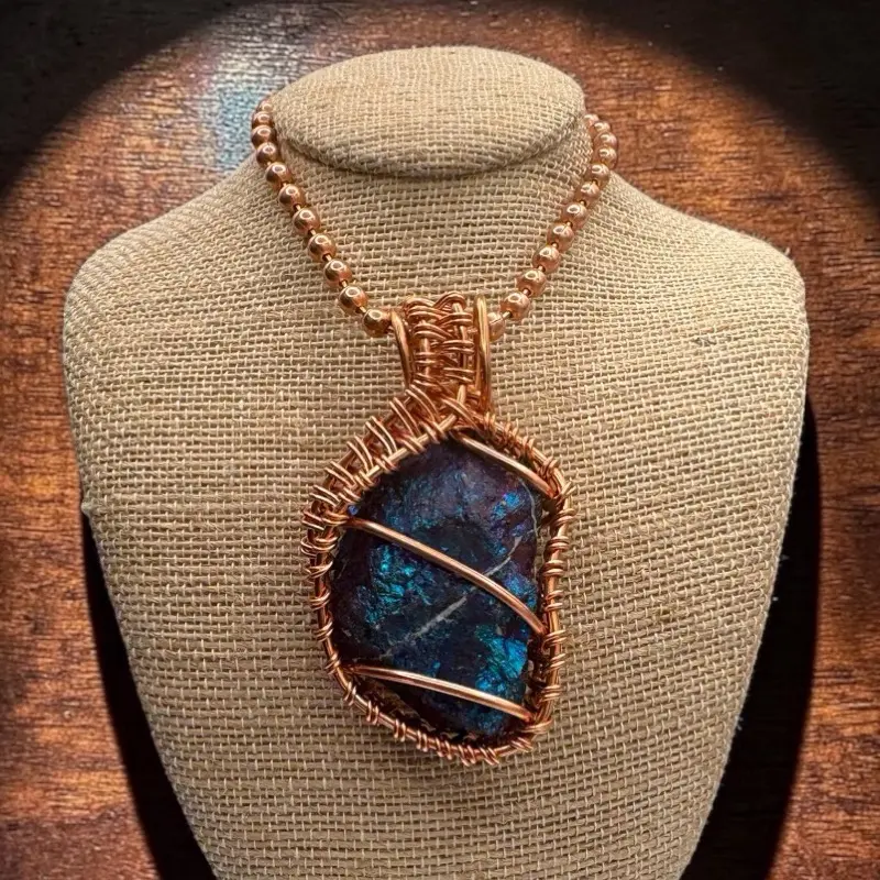 Juma CopperKing Gemstone Chalcopyrite 24” Copper Necklace