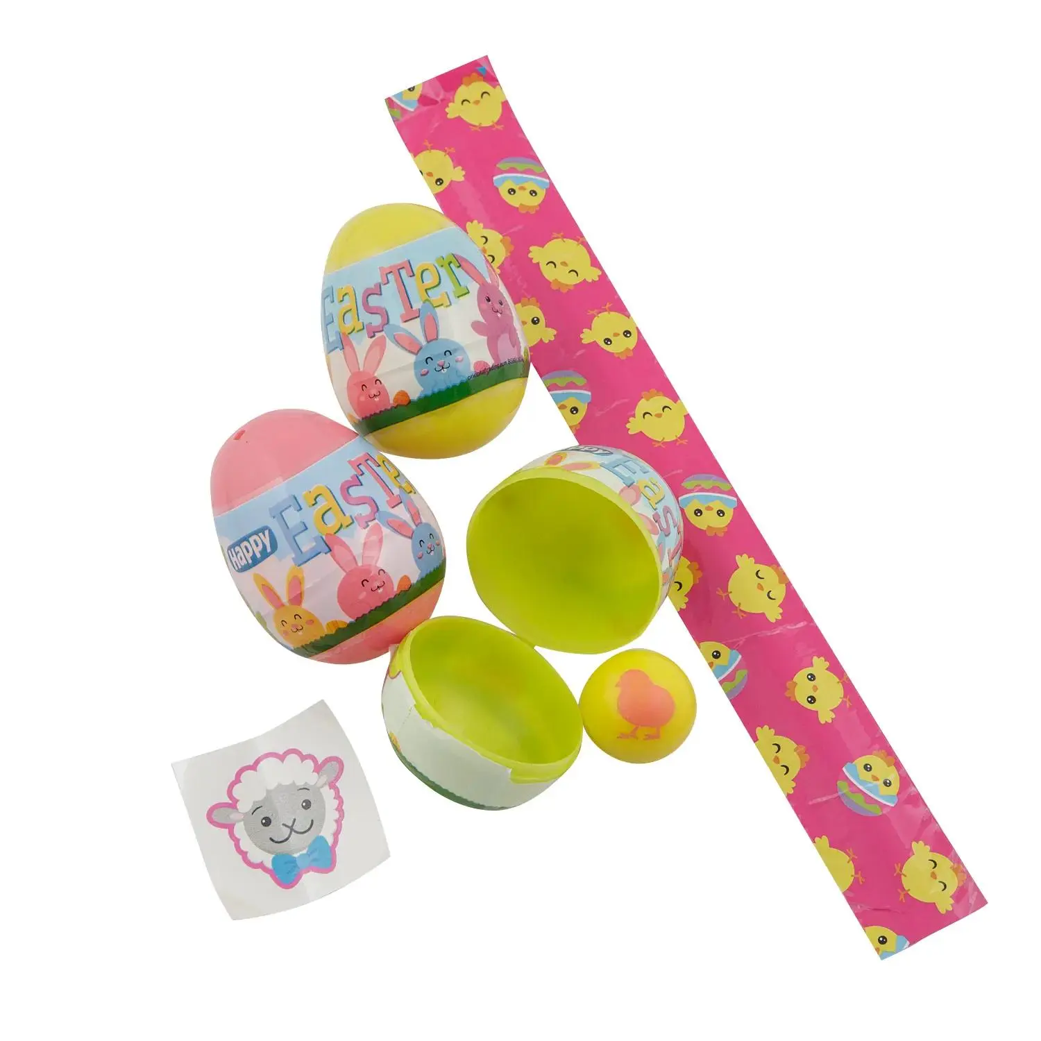 96-Pc Bulk 2.5" Prize-Filled Plastic Easter Eggs Assortment with Trinkets, Fun Surprise to Excite Kids