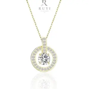 clavicular necklace Matching Heart Charm Bracelets clavicular necklace for women round, necklace, female pendant, geometric full diamond, collarbone, necklace  Cross Necklace clavicular necklace customnecklace high quality nut birthday gift accessory