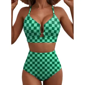 aleumdr Floral High Waisted Bikini Set for Women – Sexy Two Piece Removable Pad Swimsuit with V Neck Adjustable Straps & Tummy Control Swimwear Swimming Beach springstatements SwimWeek Vacationoutfits Summerstyle,  swimsuit women