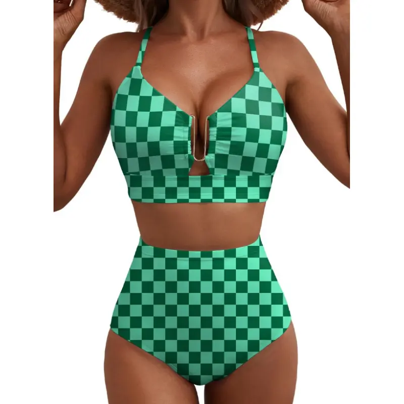 Floral High Waisted Bikini Set for Women – Sexy Two Piece Removable Pad Swimsuit with V Neck Adjustable Straps & Tummy Control Swimwear Swimming Beach SwimWeek Vacationoutfits Summerstyle