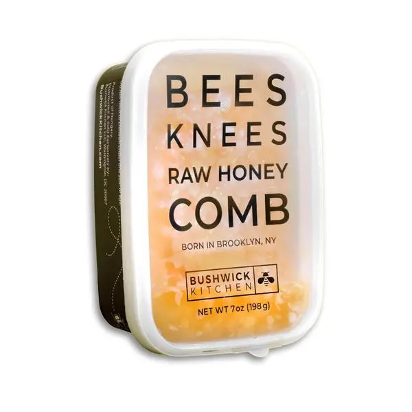 Bees Knees Raw Honeycomb | 100% Edible, All-Natural Gourmet Honey comb in Double Sealed Packaging | Acacia Honey with Sweet, Light Flavor | Foodie Gifts, Unique Cooking Gift Ideas (7 oz)