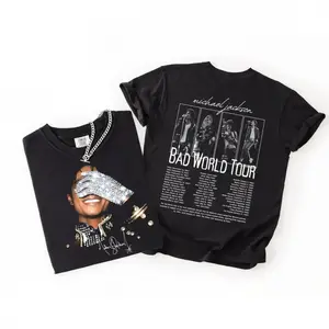 Comfort Colors Michael Jackson Tee, Michael Jackson Bad World Tour 1987 T-Shirt, King Of Pop Unisex Fan Gift