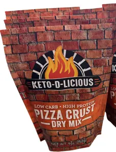 Keto-D-Licious Low Carb High Protein 9oz Pizza Crust Dry Mix for Families & Pizza Lovers - 252g Net Weight - Baking