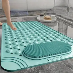 Non-slip Bath Mat, Rectangular Bath Mat with Massage Bumps, Bathroom Safety Mat, Cushioned Surface Bath Mat for Home Bathroom, Bathroom Floor Mat
