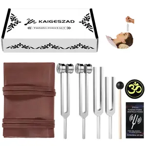 Mother’s Day Gifts Tuning Forks for Healing(128Hz, 136.1Hz, 256Hz, 384Hz),Weighted & Unweighted Tuning Forks Set with Vegan Leather Pouch &Activator, For Chakra/Sound Therapy/Yoga/Meditation