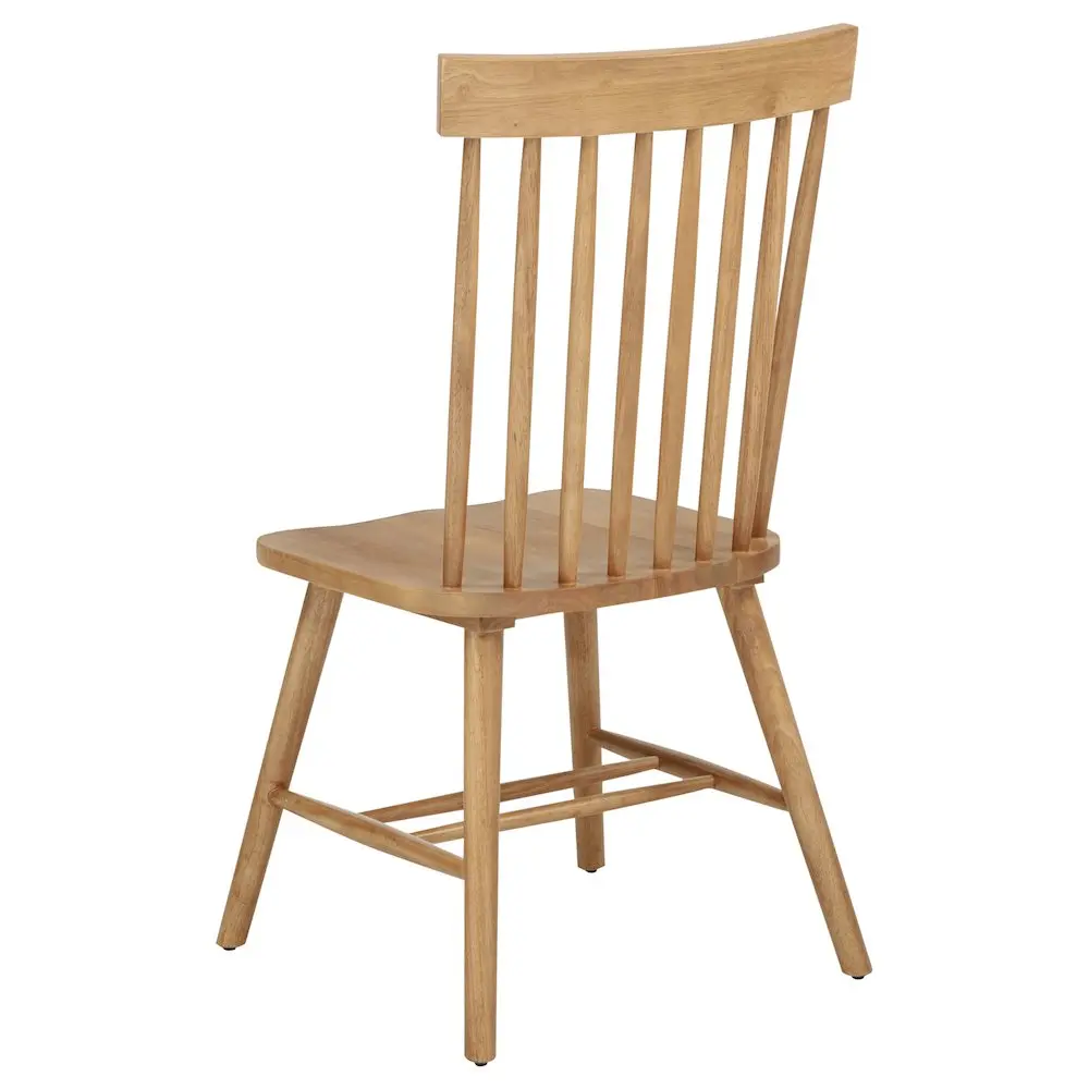 Andrews Windsor Spindle-Back Dining Side Chair - Light Ash Finish, Classic Design with Clean Silhouette, Double Stretchers, Contoured Seat, Natural Grain - Farmhouse Style for Everyday Dining Use