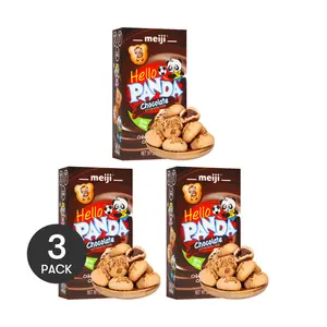 3packs MEIJI Japanese Panda Cookies - Chocolate Cream Filling, 60g * 3 Random Packaging