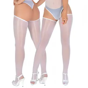 Coast Blend Threads 2-Pack Women's Plus Size Glossy Red Sheer Over-the-Knee (OTK) Stockings - Full-Length Thigh-High with Comfortable Fit & Hand Washable, Elegant Sexy Allure for Parties, Photoshoots, Themed Events - Bold Fashion Statement