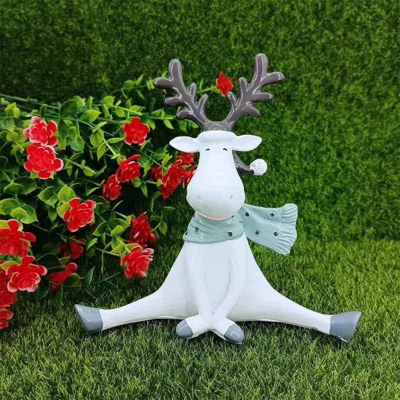 Nordic Craftsmanship Deer Statue, Creative Resin Moose Home Decor Gift, Hand-Painted Sculpture, Christmas Gift, Car Decoration, Living Room