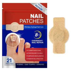 21 Pcs Toenail Enhancement Patches - 8-Hour Gel Nail Care for Damaged Nails, Overnight Renewal for Men & Women, Easy Application, Promotes Healthy Nails, Nail Care Essentials, Nail Care Products, Nail Care