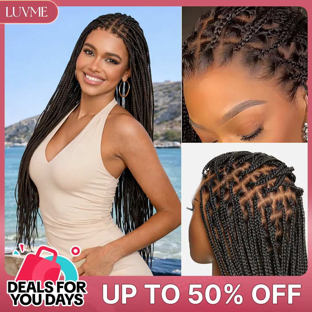 LUVME OwnScalp™ Knotless Box Braided Glueless Wig Summer Braids Salon-Quality Super Natural Scalp Full HD Lace Flexi-Fit Invisi Drawstring Cap #DealsForYouDays