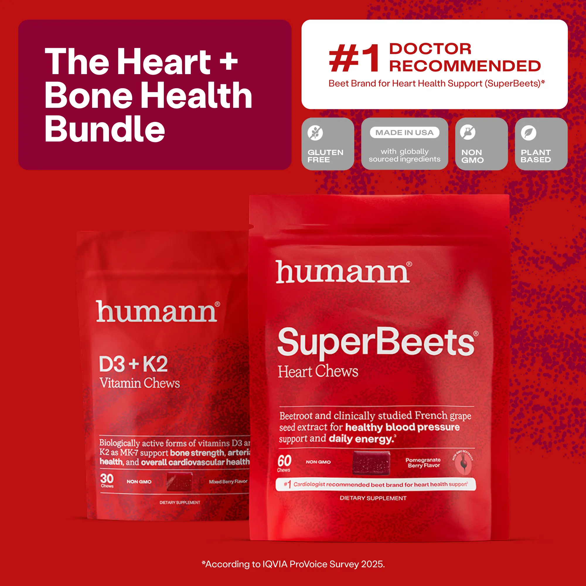 Heart + Bone Health Bundle - SuperBeets Heart & Vitamin D3K2 Chews - TikTok Exclusive 2-Pack Heart + Bone Health Bundle - SuperBeets Heart & Vitamin D3K2 Chews - TikTok Exclusive 2-Pack