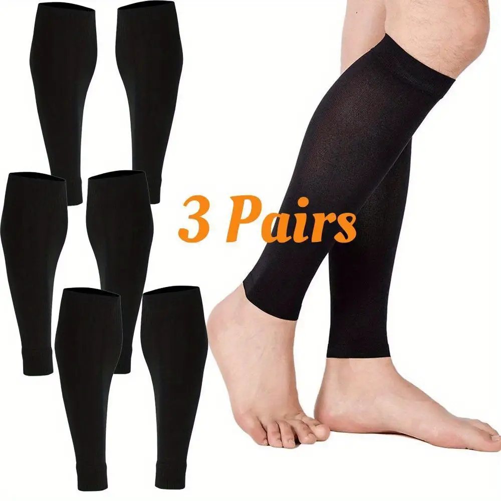 3 Pairs of Compression Calf and Knee High Socks,Compression Socks for Women,Ompression Socks for Men,Elastic Football Socks,Used for Volleyball,Footba