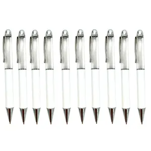 Snow Globe Fillable Sublimation Straight Barrel Chunky Ballpoint Pen Blanks 10 Pack