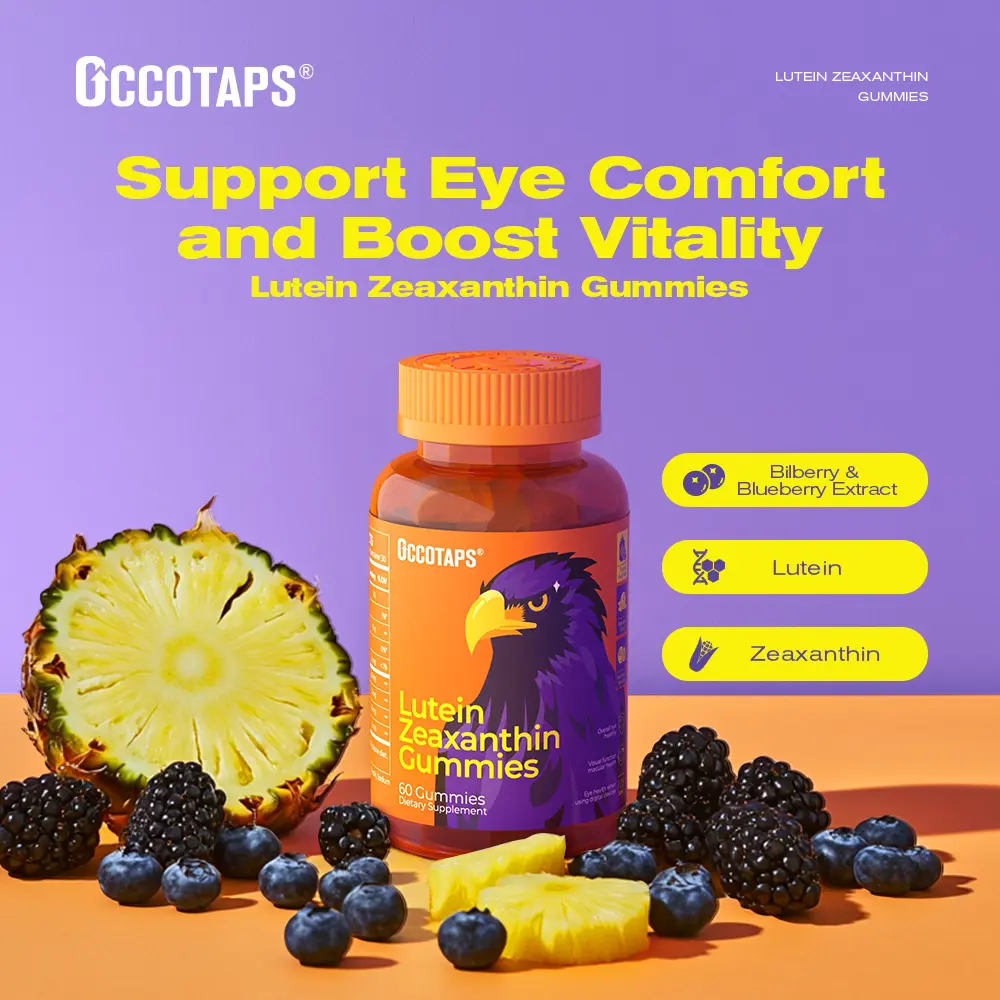 Lutein Gummy Eye health vitamins - Sugar-free lutein and zeaxanthin gummy supplements for clear vision, relief of dry eyes, and blue light support for adults and children Dietary