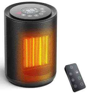 COWSAR Space Heater for Indoor Use, Portable Electric Heater with Remote, Thermostat, Child Lock, Digital Display, 24H Timer, 4 Modes, 1500W PTC Fast Heating Ceramic for Office Bedroom