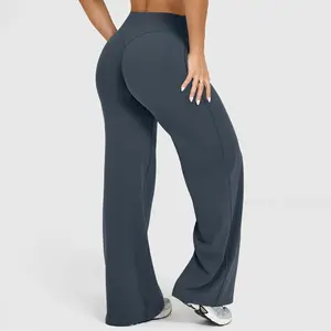 RICH BRIA Women's Casual Pants - High Waisted Loose-Fitting Casual Pants - Comfortable & Elastic Loose Pants with Stretchy Material - Straight Leg Hem