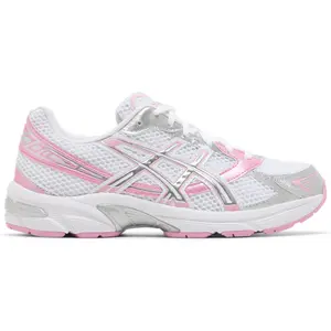 ASICS Gel-1130 1202A507-100 Women's Sneaker, White Pure Silver Pink Rose Metallic, Chunky Sole Mesh Upper Gel Cushioning, Running Training Everyday Wear, Authenticity Guarantee, Double-Cushioned Casual Trainers