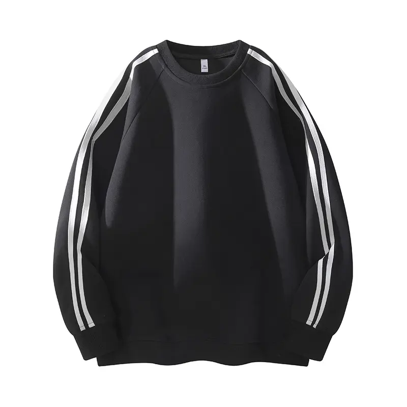 Men's Heavyweight Solid Crewneck (Round Neck) Sweatshirt - Retro Side Stripe Long Sleeve Clothing, Premium Soft Fabric Unisex Basics, S/1XL/2XL-5XL Plus Size for Everyday Wear & Party Outfits#Streetwear#Loungewear, Crew Neck, Vintage, Tops, Mens Clothing,