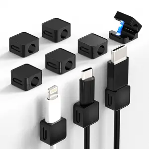 DGAPHRO 9-Pack Magnetic Cable Clips - Adhesive Cord Holder for Home Office Desk, Car, Swimming Gear Organization (Black)