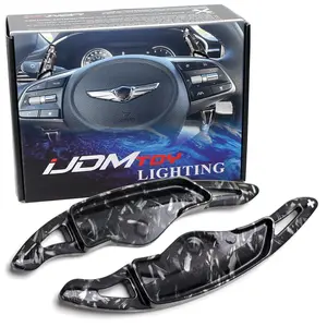 iJDMTOY Forged Caron Fiber Pattern/Style Larger Paddle Shifter Extensions For Hyundai 2018-2022 Genesis G70, 2020-2023 Sonata, 2021-2023 Elantra, 2022-23 Tucson