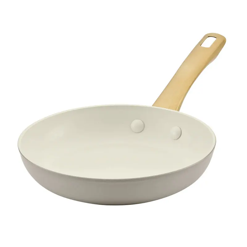 8.25-Inch Stylish Forged Induction Ceramic Nonstick Frying Pan - Forged Aluminum Cookware with Superior Heating & Gold Accents