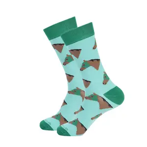 Green Horse Heads Socks