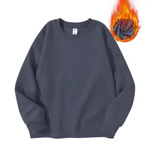 Holafish Solid Color Long Sleeve Sweatshirt,Unisex Casual Loose Sweatshirt Soft Fabric, Crew Neck Solid Color Sweatshirt, Men's Wear