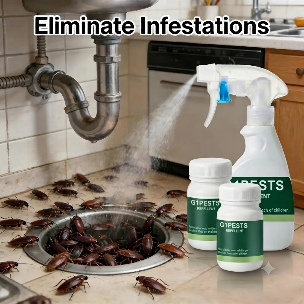 Cockroach Spray, Powerful Household Roach Killer for Dormitory & Kitchen, Indoor Outdoor Cockroach Exterminator Pest Control Repellent Spray