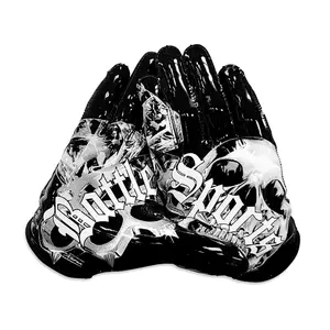 Chrome Skulls Doom Speed Receiver Football Gloves